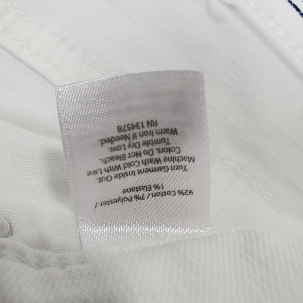 Vineyard Vines White Straight Leg Jeans w/ Blue & Silver Stars Embroidered Sz 00 - Picture 7 of 12